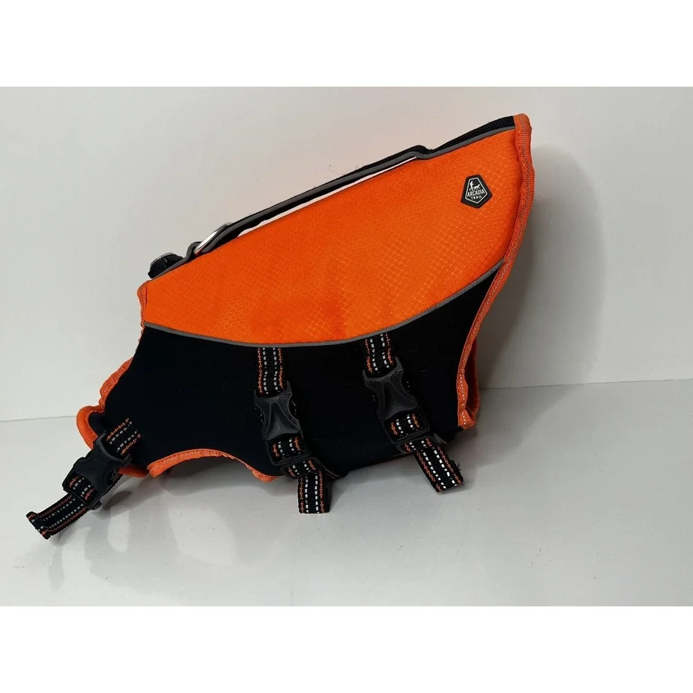 Arcadia Trail AT Floatation Coat Neon Orange/Black Adjustable Dog Harness Size S